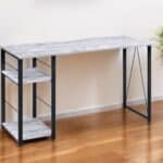 Antiqued White and Black 47 Inch Rectangular Writing Desk 7 Antiqued White and Black 47 Inch Rectangular Writing Desk