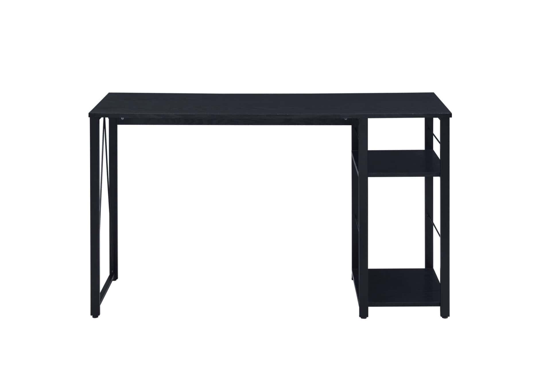 Black 47 Inch Rectangular Writing Desk with Metal Base 2 Black 47 Inch Rectangular Writing Desk with Metal Base - Image 2