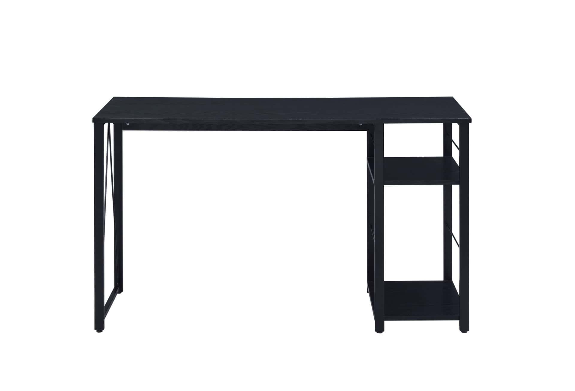 Black 47 Inch Rectangular Writing Desk with Metal Base 7 Black 47 Inch Rectangular Writing Desk with Metal Base