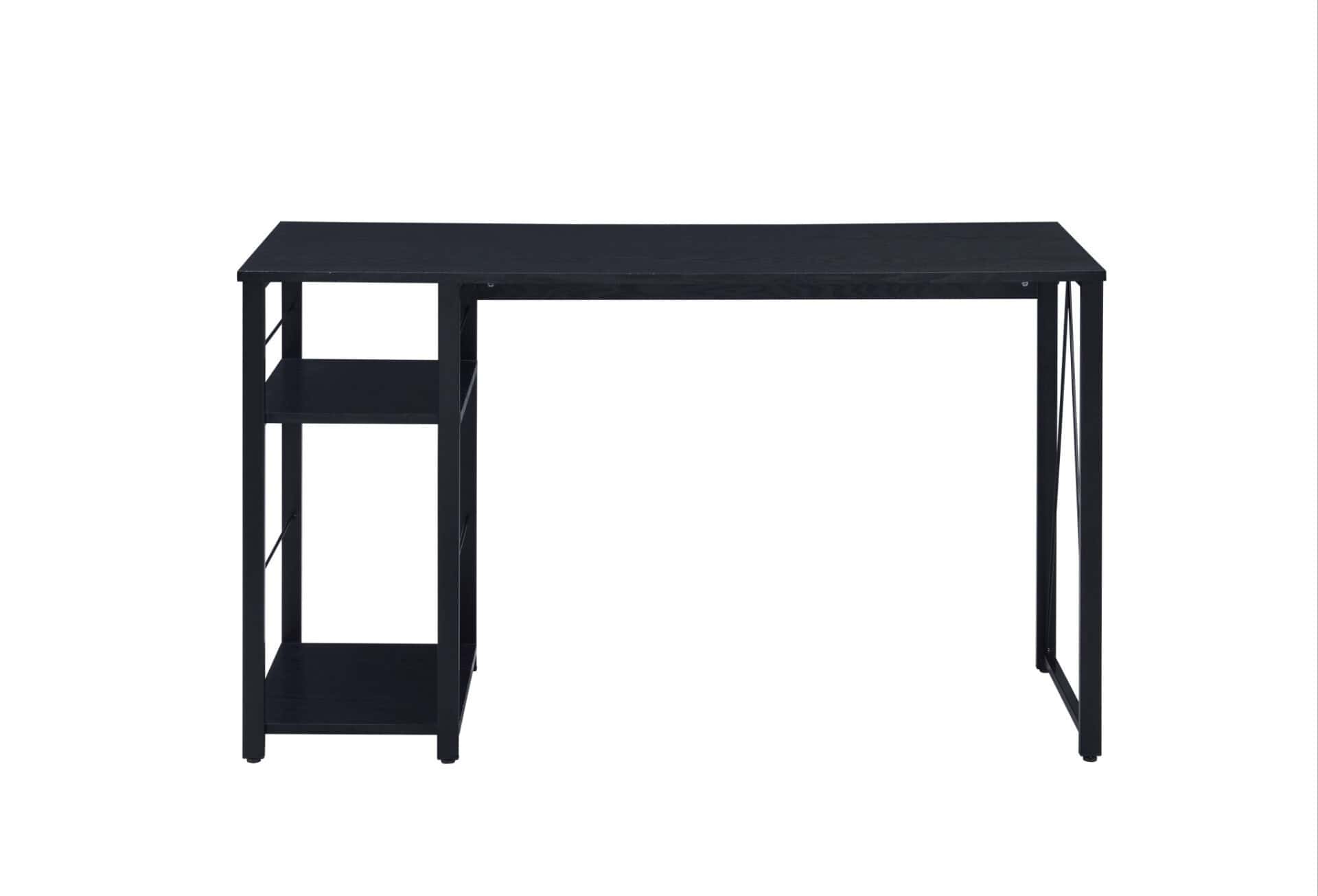 Black 47 Inch Rectangular Writing Desk with Metal Base 3 Black 47 Inch Rectangular Writing Desk with Metal Base - Image 3