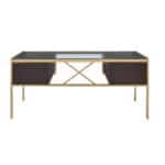 Clear and Gold Glass Writing Desk With Four Drawers 10 Clear and Gold Glass Writing Desk With Four Drawers