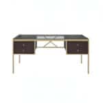 Clear and Gold Glass Writing Desk With Four Drawers 8 Clear and Gold Glass Writing Desk With Four Drawers