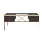 Clear and Gold Glass Writing Desk With Four Drawers 9 Clear and Gold Glass Writing Desk With Four Drawers