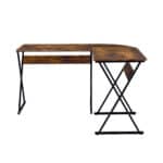 50 Inch Brown and Black L Shaped Writing Desk 9 50 Inch Brown and Black L Shaped Writing Desk