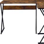 50 Inch Brown and Black L Shaped Writing Desk 11 50 Inch Brown and Black L Shaped Writing Desk