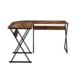 50 Inch Brown and Black L Shaped Writing Desk 8 50 Inch Brown and Black L Shaped Writing Desk