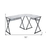 Antiqued White and Black L Shaped Writing Desk 50 Inch 12 Antiqued White and Black L Shaped Writing Desk 50 Inch