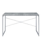 Gray and Black 47-Inch Industrial Writing Desk with Faux Concrete 9 Gray and Black 47-Inch Industrial Writing Desk with Faux Concrete