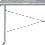 Gray and Black 47-Inch Industrial Writing Desk with Faux Concrete 10 Gray and Black 47-Inch Industrial Writing Desk with Faux Concrete