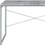 Gray and Black 47-Inch Industrial Writing Desk with Faux Concrete 11 Gray and Black 47-Inch Industrial Writing Desk with Faux Concrete