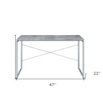 Gray and Black 47-Inch Industrial Writing Desk with Faux Concrete 12 Gray and Black 47-Inch Industrial Writing Desk with Faux Concrete