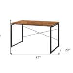 Industrial Brown and Black 47 Inch Writing Desk 12 Industrial Brown and Black 47 Inch Writing Desk