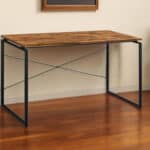 Industrial Brown and Black 47 Inch Writing Desk 7 Industrial Brown and Black 47 Inch Writing Desk
