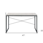 Antiqued White and Black 47-Inch Writing Desk Industrial Style 8 Antiqued White and Black 47-Inch Writing Desk Industrial Style