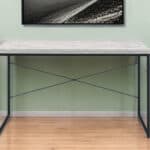 Antiqued White and Black 47-Inch Writing Desk Industrial Style 5 Antiqued White and Black 47-Inch Writing Desk Industrial Style