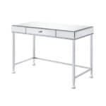 42 Inch Clear Mirrored Writing Desk with Storage Drawer 9 42 Inch Clear Mirrored Writing Desk with Storage Drawer