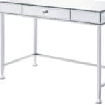 42 Inch Clear Mirrored Writing Desk with Storage Drawer 11 42 Inch Clear Mirrored Writing Desk with Storage Drawer