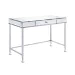 42 Inch Clear Mirrored Writing Desk with Storage Drawer 8 42 Inch Clear Mirrored Writing Desk with Storage Drawer