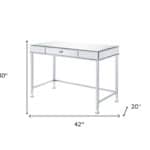 42 Inch Clear Mirrored Writing Desk with Storage Drawer 12 42 Inch Clear Mirrored Writing Desk with Storage Drawer