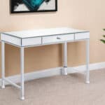 42 Inch Clear Mirrored Writing Desk with Storage Drawer 7 42 Inch Clear Mirrored Writing Desk with Storage Drawer