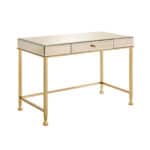Champagne Mirrored Writing Desk with Drawer, 42 Inches Wide 8 Champagne Mirrored Writing Desk with Drawer, 42 Inches Wide