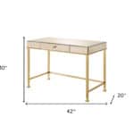 Champagne Mirrored Writing Desk with Drawer, 42 Inches Wide 12 Champagne Mirrored Writing Desk with Drawer, 42 Inches Wide
