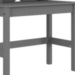 Gray 35 Inch Writing Desk with Hutch and Compartments 7 Gray 35 Inch Writing Desk with Hutch and Compartments