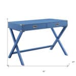 42 Inch Blue Writing Desk With Two Storage Drawers 10 42 Inch Blue Writing Desk With Two Storage Drawers