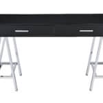 Black and Silver Writing Desk With Two Drawers and USB 8 Black and Silver Writing Desk With Two Drawers and USB