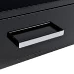 Black and Silver Writing Desk With Two Drawers and USB 11 Black and Silver Writing Desk With Two Drawers and USB