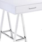 White and Silver Writing Desk With Two Drawers and USB 9 White and Silver Writing Desk With Two Drawers and USB
