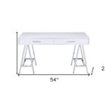 White and Silver Writing Desk With Two Drawers and USB 10 White and Silver Writing Desk With Two Drawers and USB
