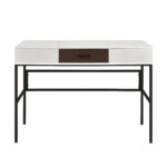 42 Inch White and Black Writing Desk with Drawer 9 42 Inch White and Black Writing Desk with Drawer