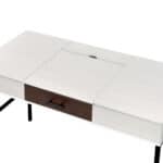 42 Inch White and Black Writing Desk with Drawer 12 42 Inch White and Black Writing Desk with Drawer