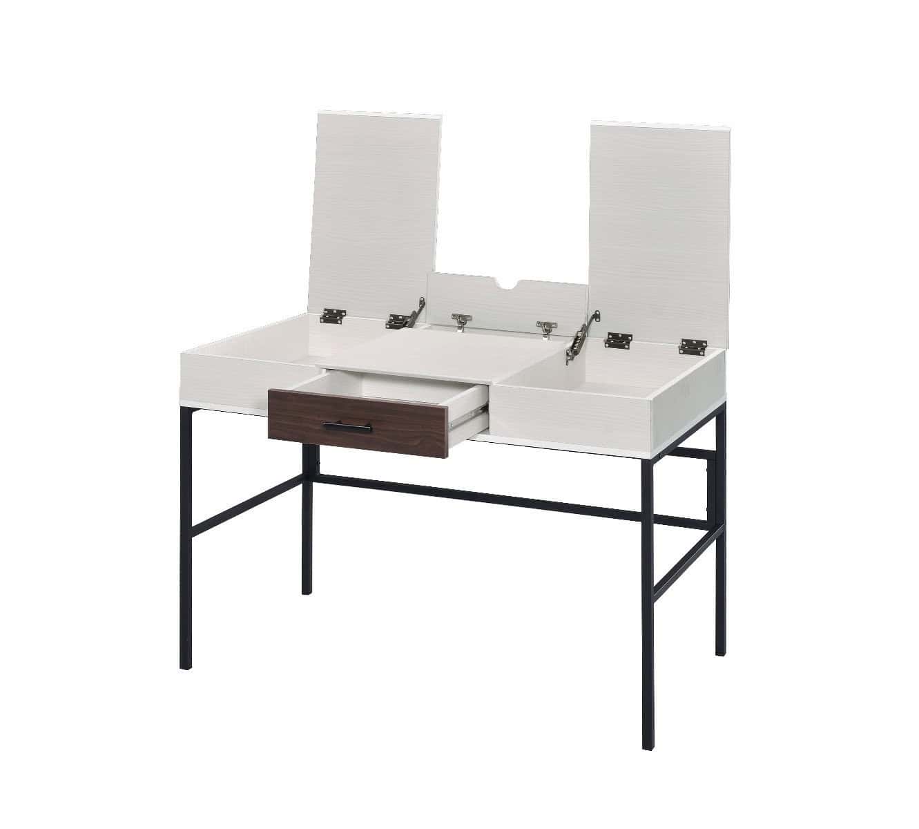 42 Inch White and Black Writing Desk with Drawer 4 42 Inch White and Black Writing Desk with Drawer - Image 4