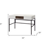 42 Inch White and Black Writing Desk with Drawer 14 42 Inch White and Black Writing Desk with Drawer