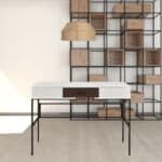 42 Inch White and Black Writing Desk with Drawer 10 42 Inch White and Black Writing Desk with Drawer