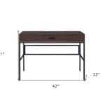 42 Inch Brown and Black Writing Desk with USB Port 12 42 Inch Brown and Black Writing Desk with USB Port