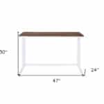 47 Inch Brown and White Rectangular Writing Desk with USB 10 47 Inch Brown and White Rectangular Writing Desk with USB