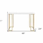 48 Inch White and Gold Writing Desk for Home Office 12 48 Inch White and Gold Writing Desk for Home Office