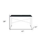 Black and Silver 47-Inch Writing Desk for Small Spaces 10 Black and Silver 47-Inch Writing Desk for Small Spaces