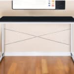 Black and Silver 47-Inch Writing Desk for Small Spaces 6 Black and Silver 47-Inch Writing Desk for Small Spaces