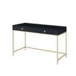 Black and Gold Writing Desk With Two Drawers 47-Inch 8 Black and Gold Writing Desk With Two Drawers 47-Inch
