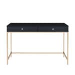 Black and Gold Writing Desk With Two Drawers 47-Inch 9 Black and Gold Writing Desk With Two Drawers 47-Inch