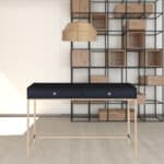 Black and Gold Writing Desk With Two Drawers 47-Inch 12 Black and Gold Writing Desk With Two Drawers 47-Inch