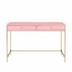 Pink and Gold Writing Desk With Two Drawers 47 Inches