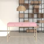 Pink and Gold Writing Desk With Two Drawers 47 Inches