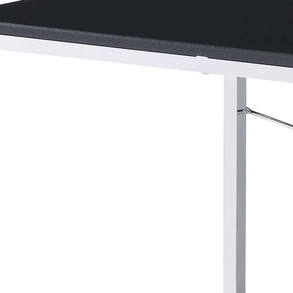 47 Inch Black and Silver Writing Desk for Home Office 5 47 Inch Black and Silver Writing Desk for Home Office - Image 5