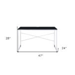 47 Inch Black and Silver Writing Desk for Home Office 12 47 Inch Black and Silver Writing Desk for Home Office