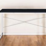 47 Inch Black and Silver Writing Desk for Home Office 7 47 Inch Black and Silver Writing Desk for Home Office